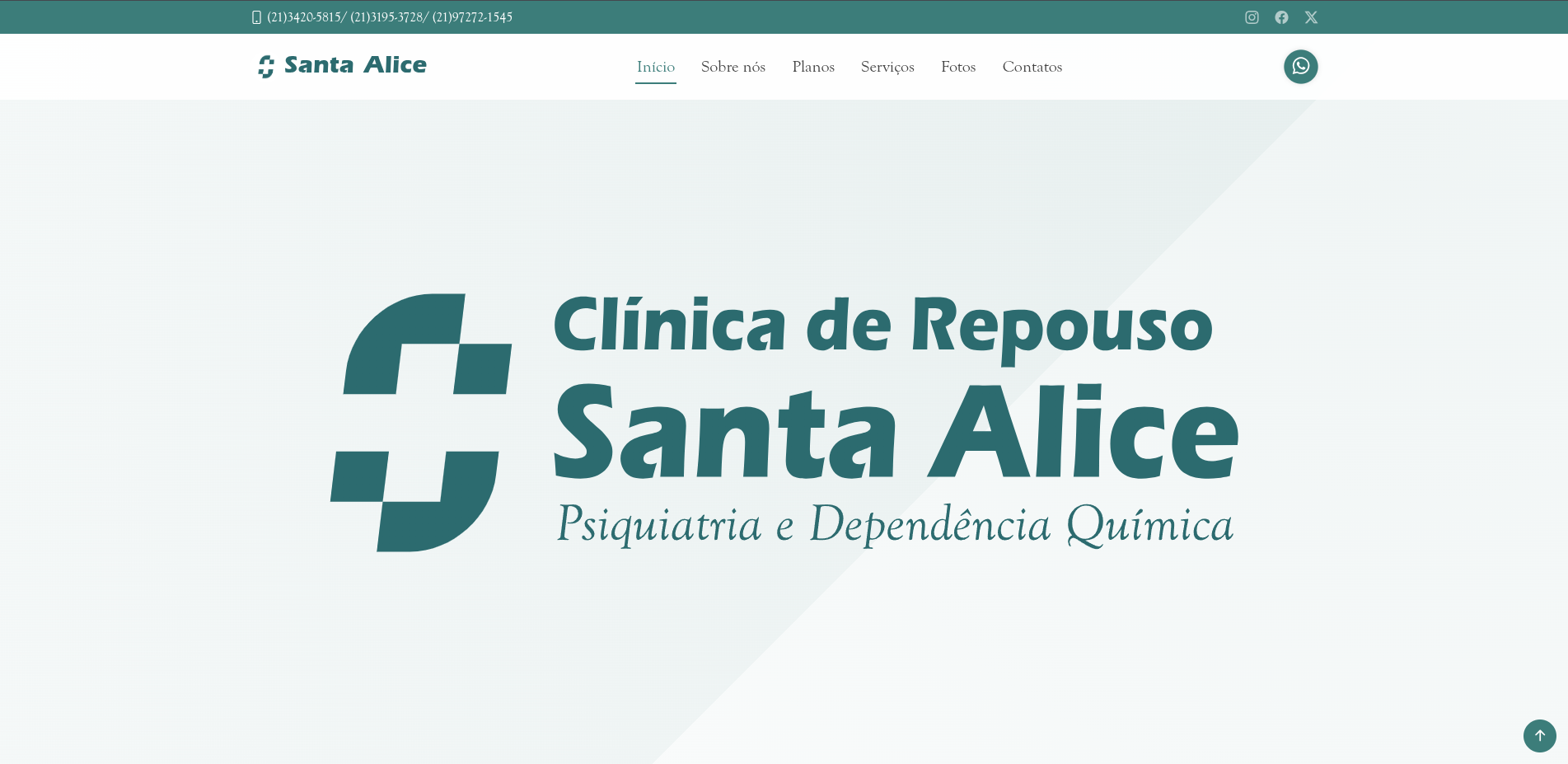 Site da Clínica Santa Alice